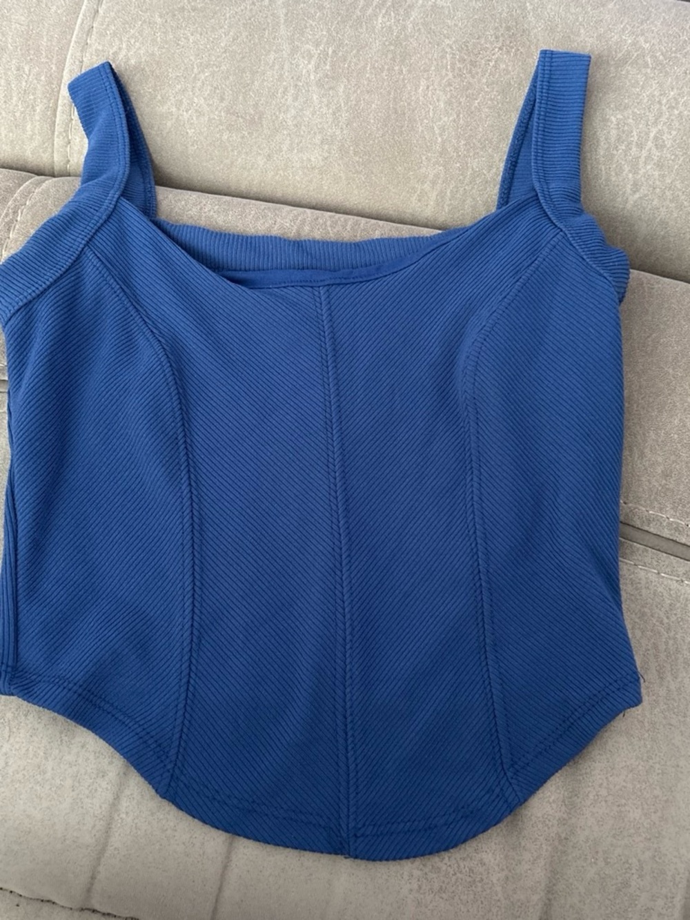 Women’s Blue Ribbed Tank Top